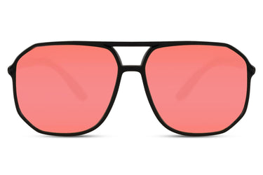 Heart-shaped sunglasses with pink lenses